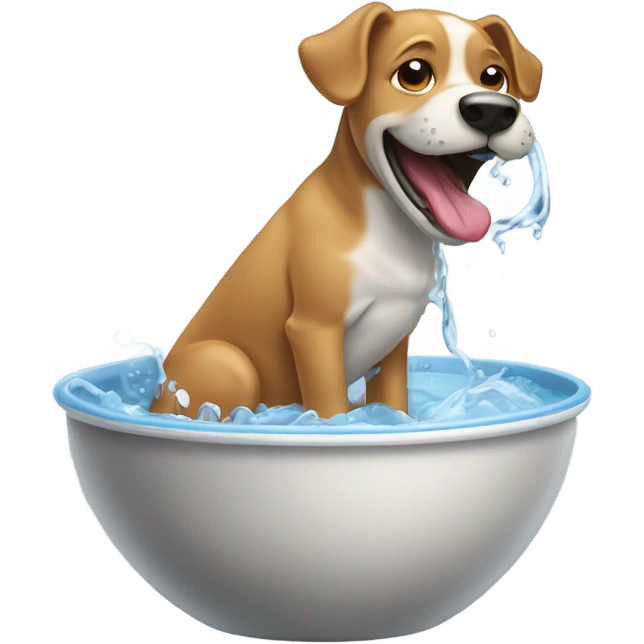 Dog drink water emoji