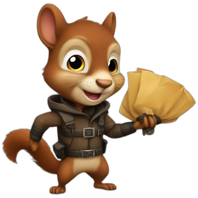 Squirrel as a thief emoji