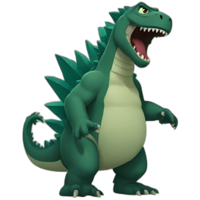 scared godzilla emoji