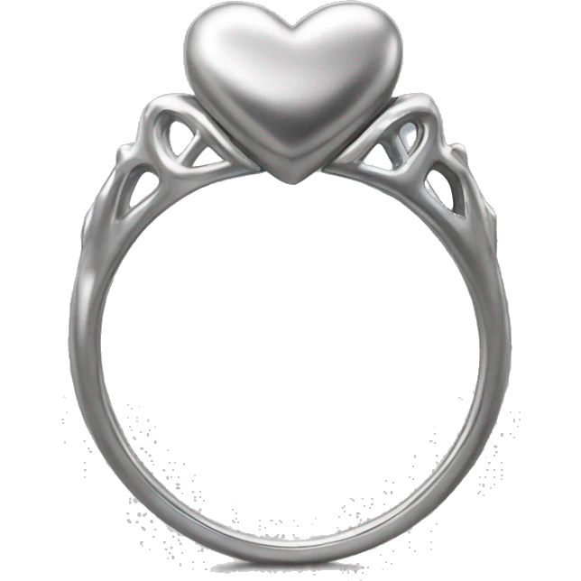 Silver heart ring  emoji