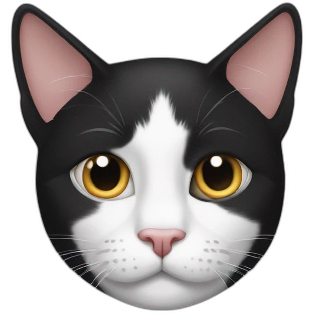 Rescue Tuxedo cat with chipped ear emoji