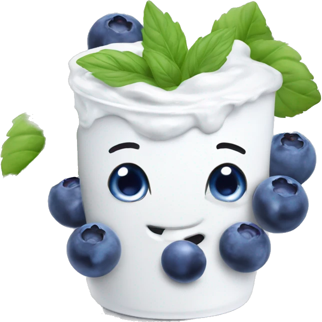 Yogurt and blueberries  emoji