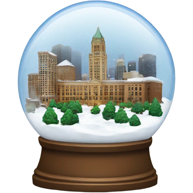 Snow globe with Milwaukee city in middle emoji