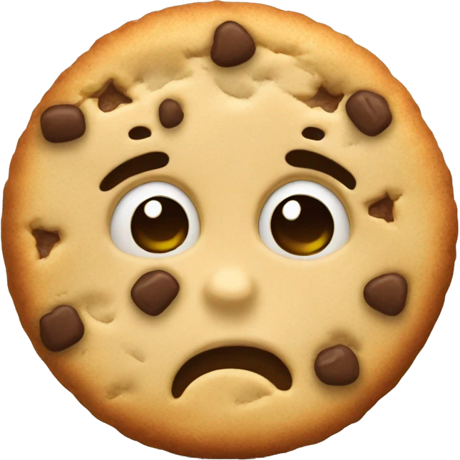 really sad looking cookie emoji