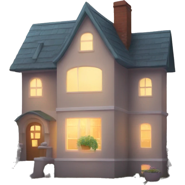 house with windows with lots of light  emoji