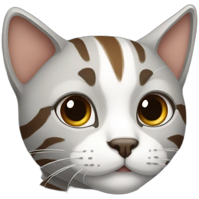 grey with brown stripes cat emoji