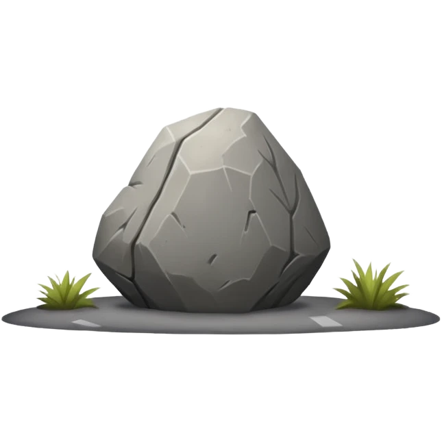 a Boulder in a road  emoji