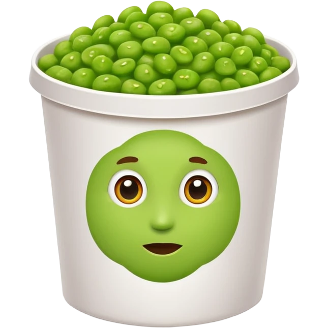 mushy peas in a disposable white cardboard container emoji | AI Emoji ...