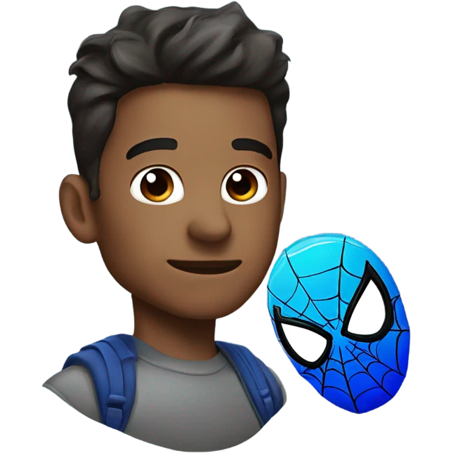 Blue gradient spider man emoji