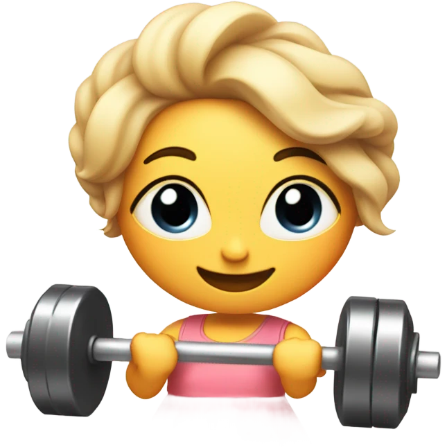 Peach with a female body weariing and dress winking and lifting weights  emoji
