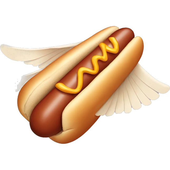 Flying hot dog with wings emoji