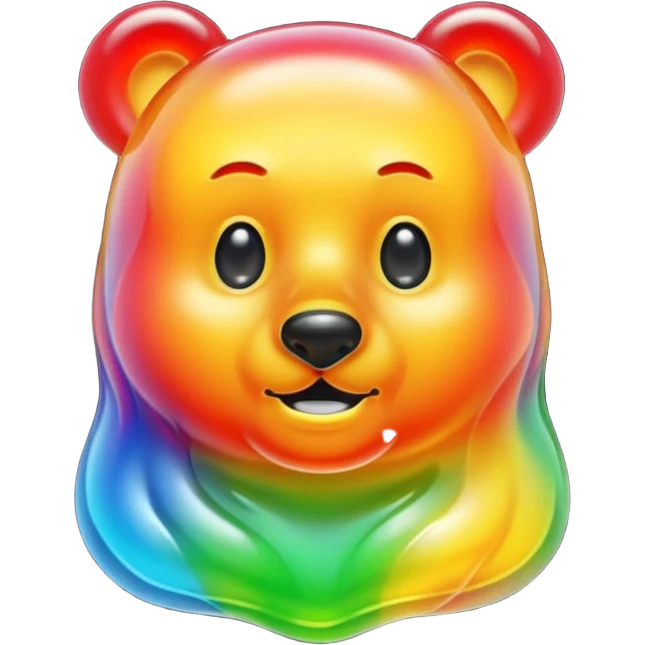 gummy bear with long hair, only head  emoji