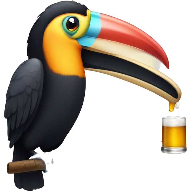 toucan avec une bière emoji