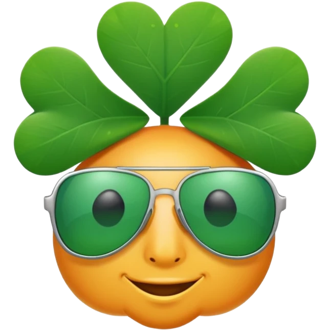 Shamrock wearing sunglasses  emoji