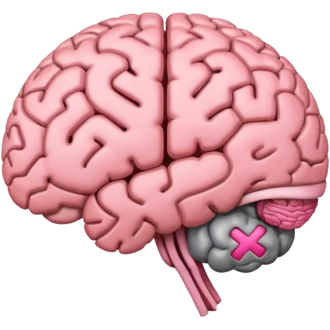 The brain and the X mark on it emoji
