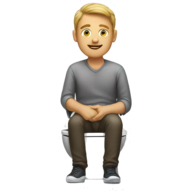 Man sitting on toilet emoji