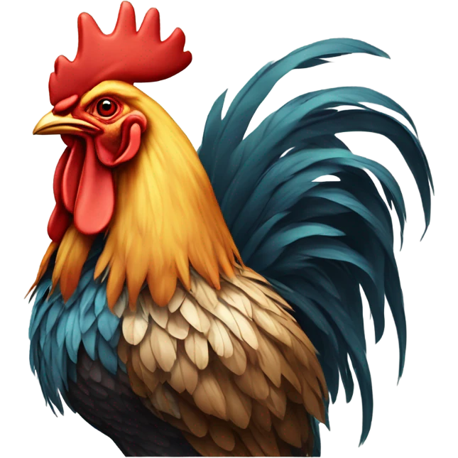 rooster with king's crown emoji