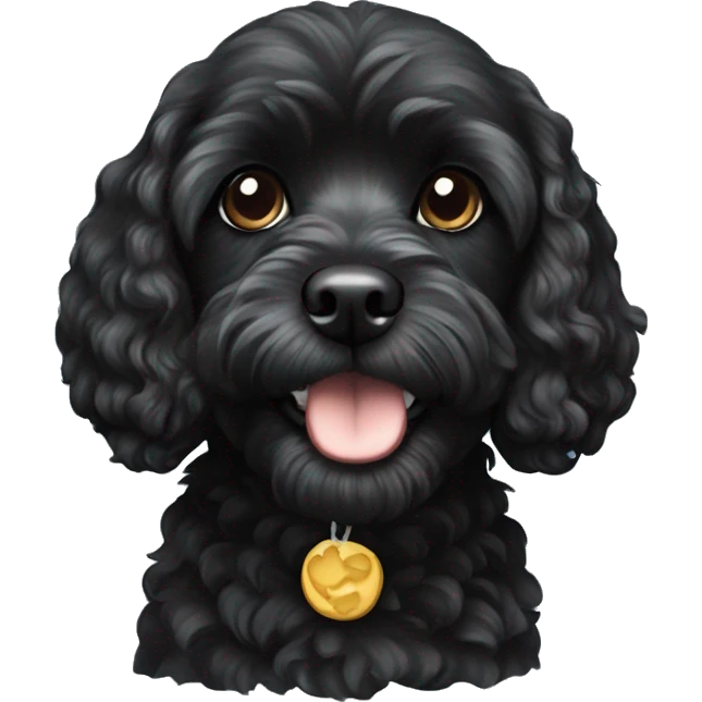 Black cavapoo emoji