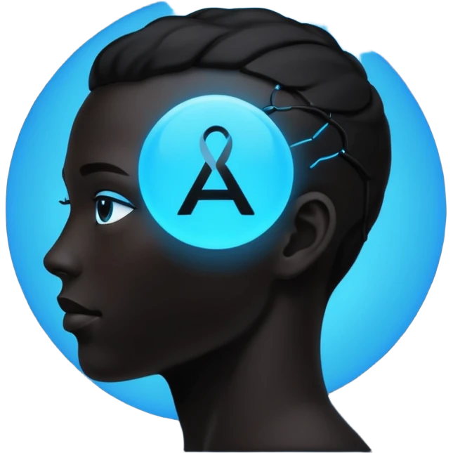 person silhouette with AI symbol above emoji