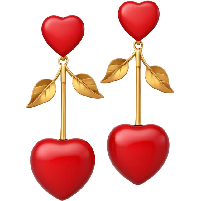 3D rending,  detailed Luxury, cherry shape earrings  emoji