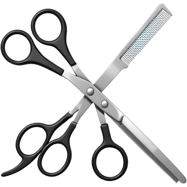barber shop, scissors & comb. emoji