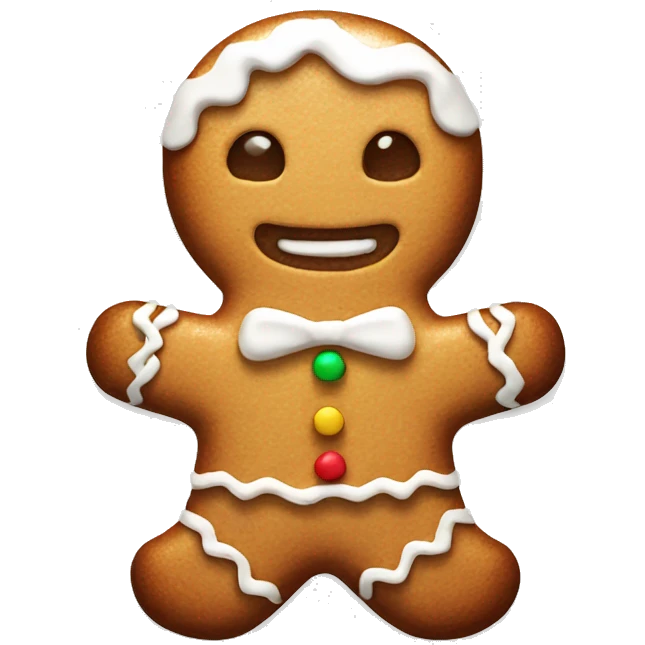 A gingerbread man with only white frosting cute and adorable  emoji