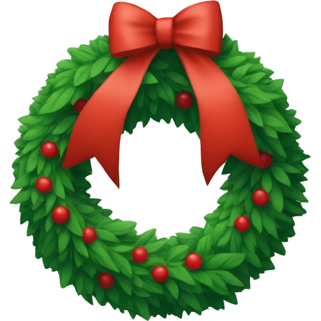 Wreath with no ornaments and a red bow emoji