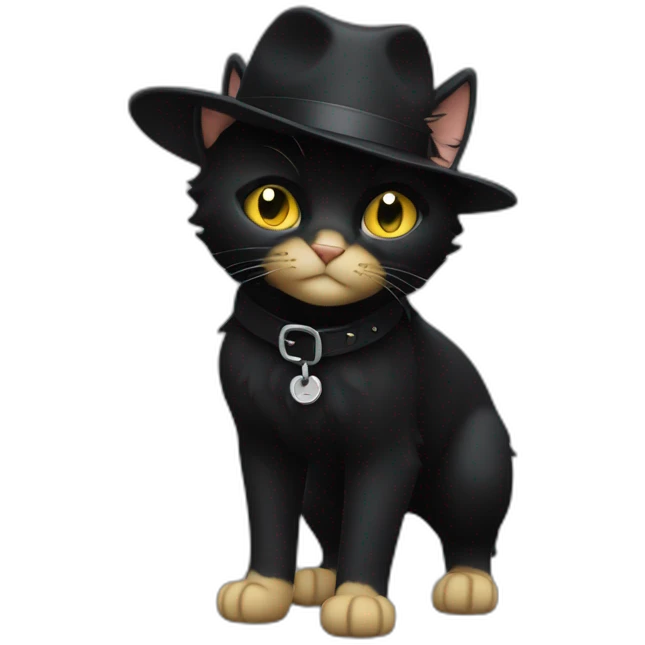 Chat noir avec un point blanc sur le torse emoji