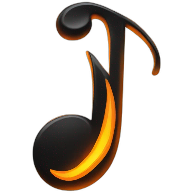 black music note, fire emoji