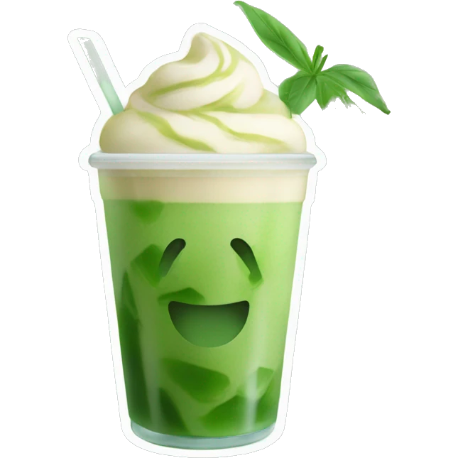 Iced matcha latte  emoji