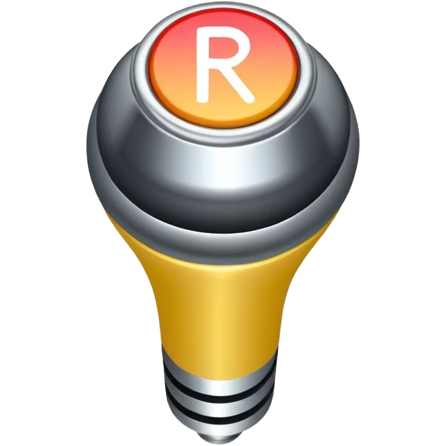 car gear shift stick with R for reverse highlighted emoji