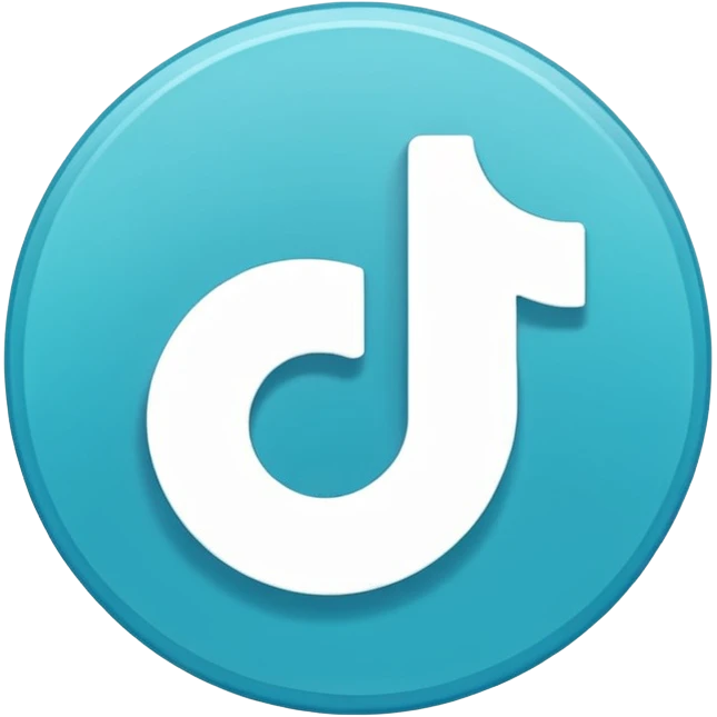 Modern emoji-style TikTok verified icon: cyan-blue circular badge, bold white checkmark, smooth gradient, soft glossy highlights, subtle shine, thick white border, minimalist flat + semi-3D style, smooth edges, high contrast, transparent PNG, high quality, sharp. emoji