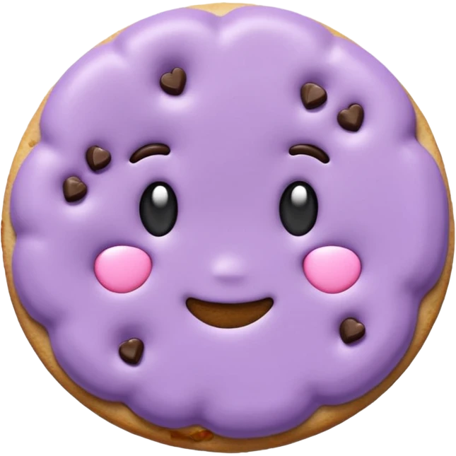 realistic a pastel purple cookie with soft crumbly texture emoji