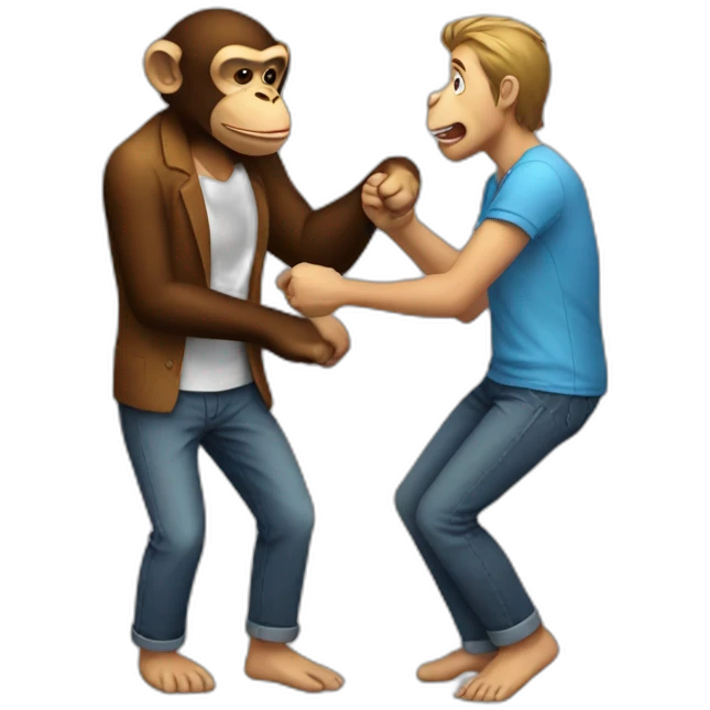 Monkey slapping a guy emoji