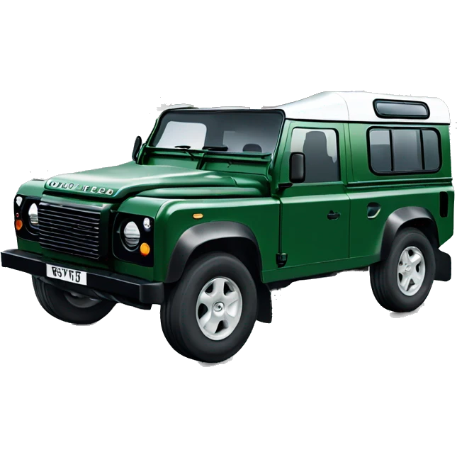 Land Rover defender with Christmas tree tied to top emoji