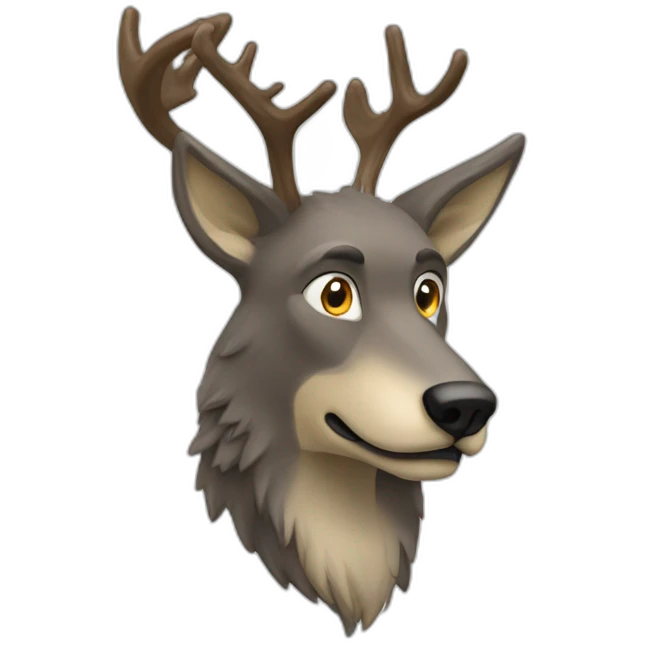 Loup sur cerf emoji
