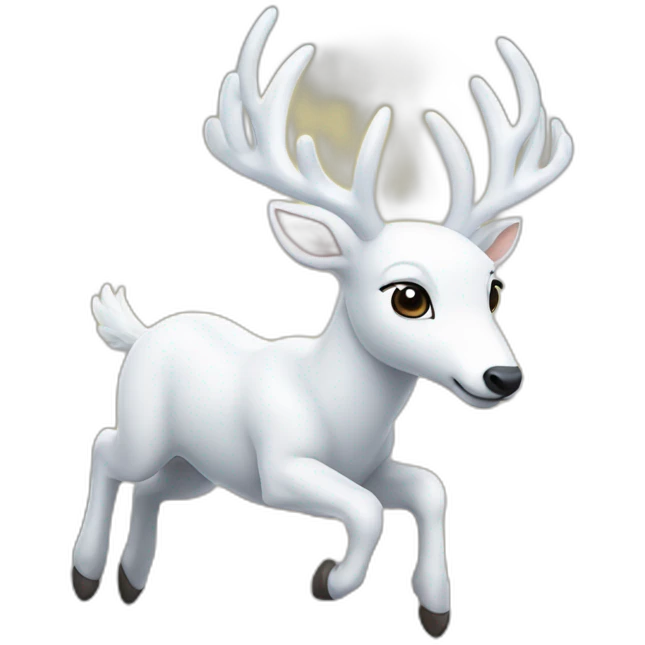 flying white deer emoji