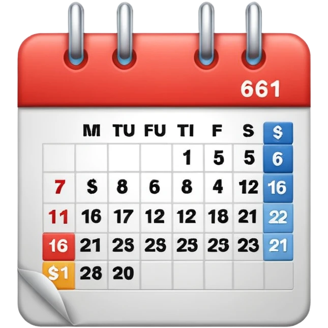 calendar emoji with $61 over the calendar emoji