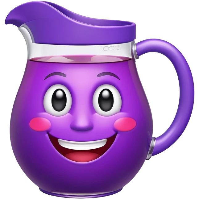 grape koolaid pitcher with smiling face emoji