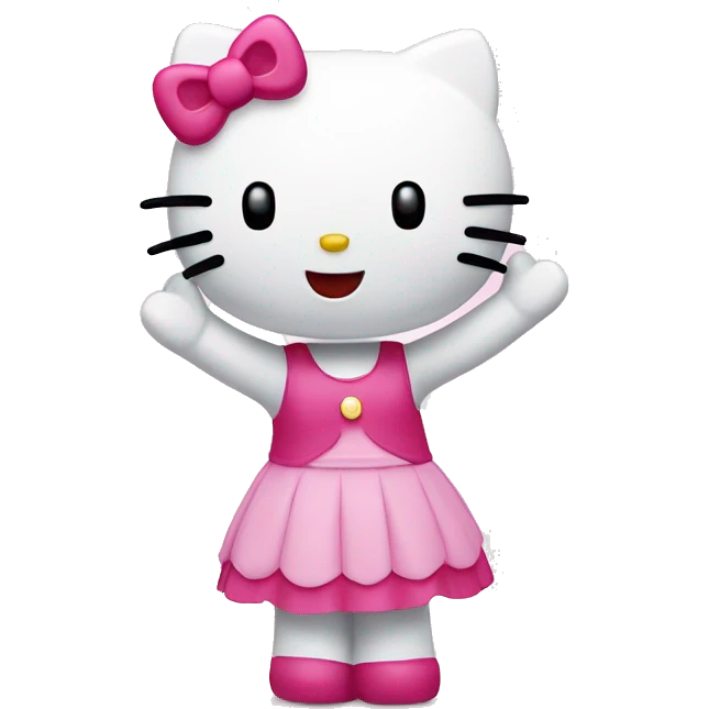 Hello kitty waving emoji