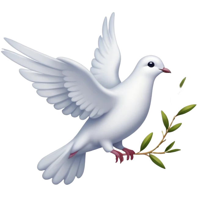 Dove of peace with olive branch and fireworks, May 9 emoji