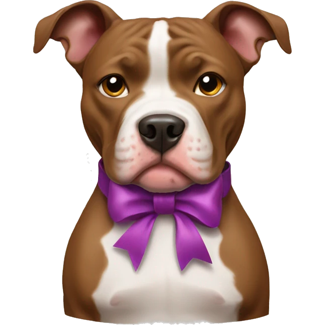 pitbull with a bow emoji