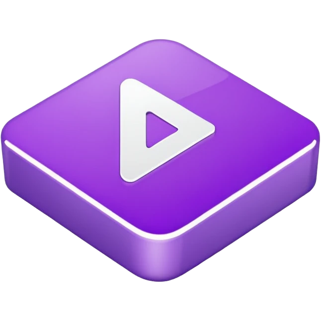 A Solid purple and white play button emoji