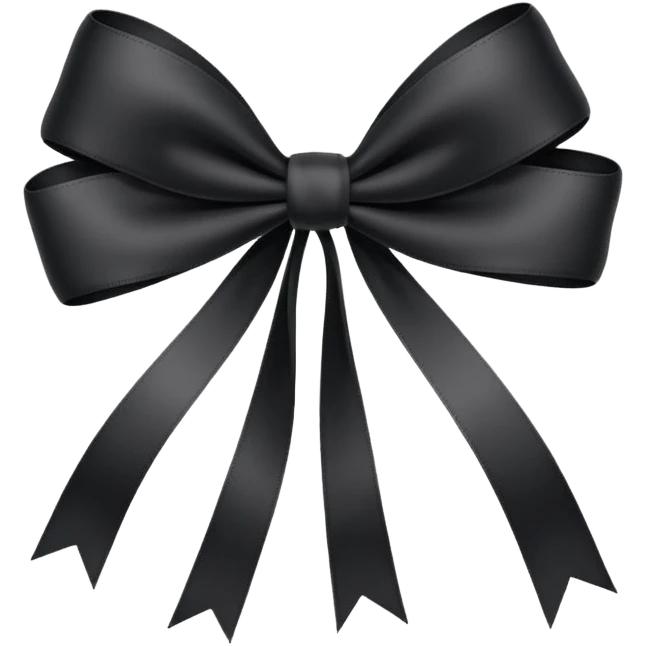 black THIN ribbon bow emoji