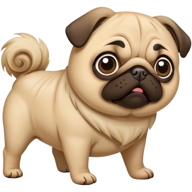 Pug in the wind emoji