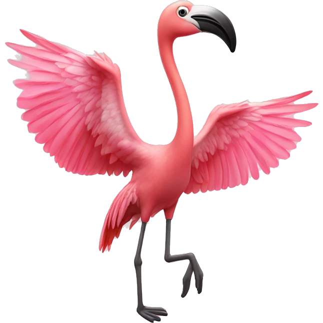 Flamingo flapping wings emoji
