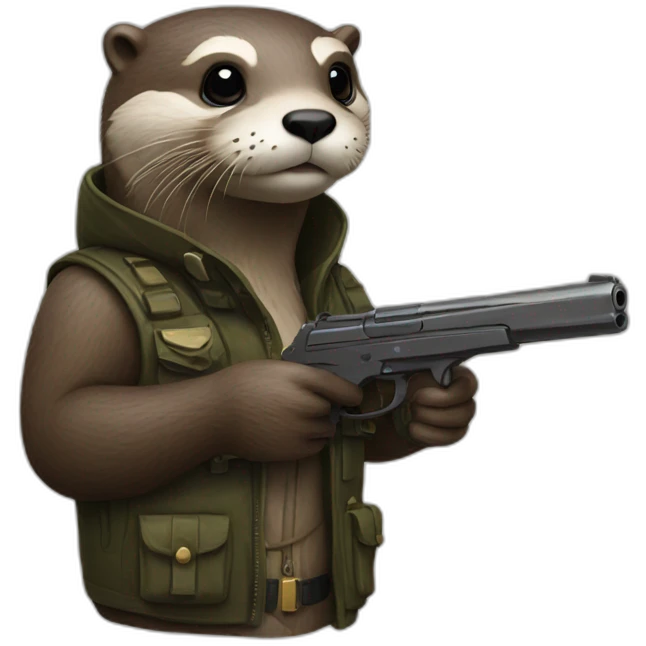 otter with pistol emoji