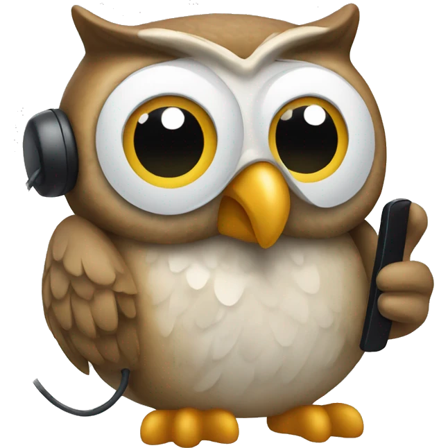 owl answering the phone emoji