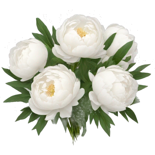 White peonies bouquet  emoji