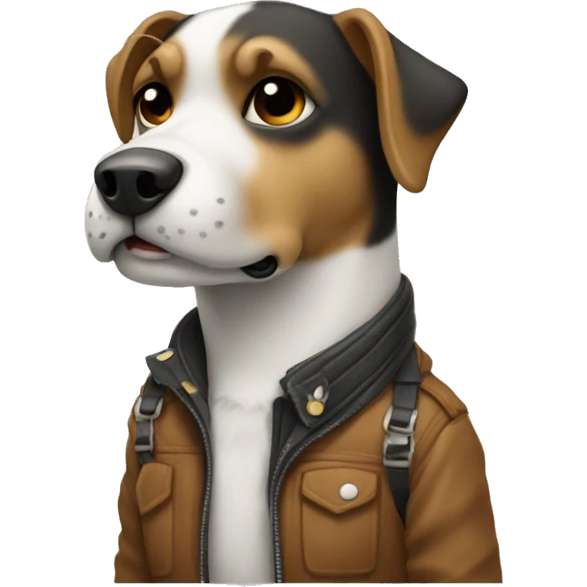 Perro con chamarra  emoji